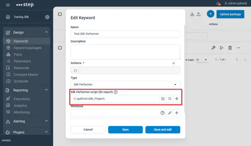 Creating a Silk Performer Keyword with a folder