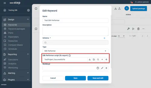 Creating a Silk Performer Keyword
