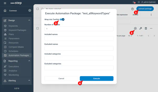 Automation Packages UI