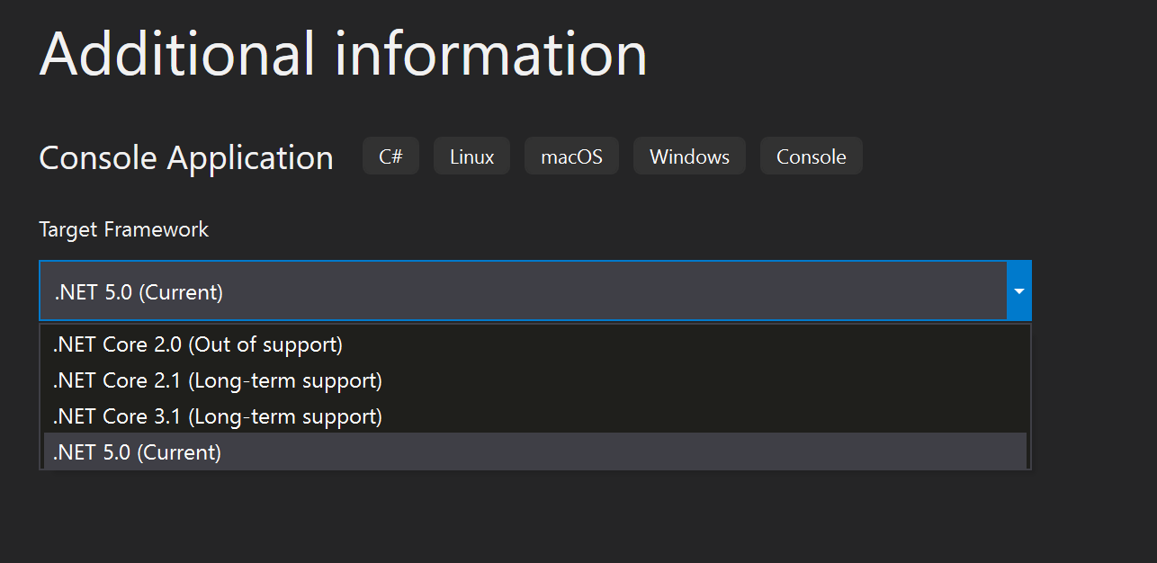 .Net project configuration