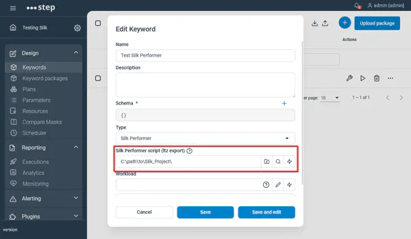 Creating a Silk Performer Keyword with a folder
