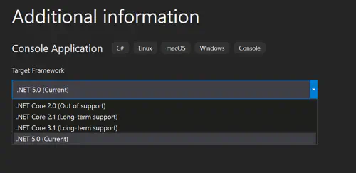 .Net project configuration