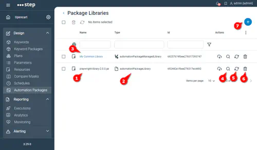 Automation Package Library List