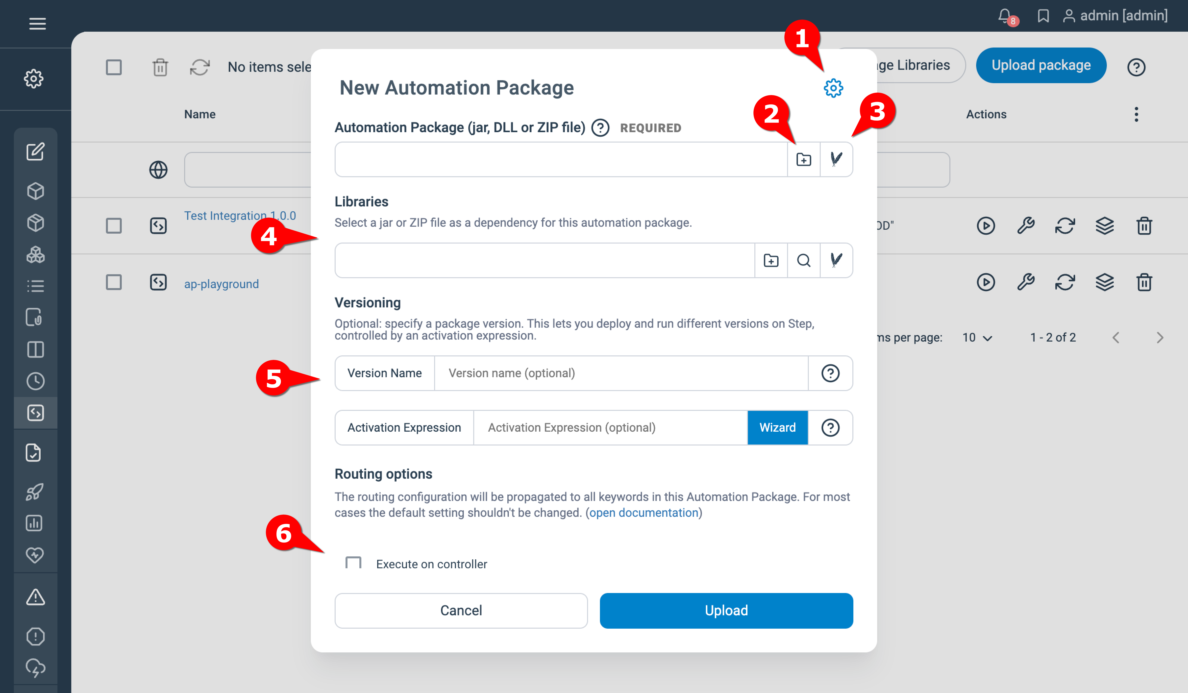 Automation Packages View | Step Documentation