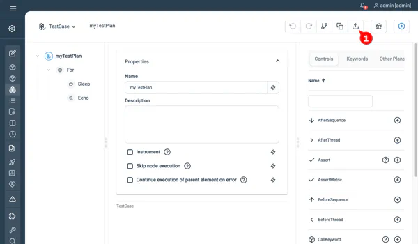 Screenshot of exporting a single plan