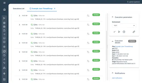 ThreadGroup Json - Result of an execution